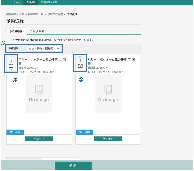 セット予約（優先順）のイメージ